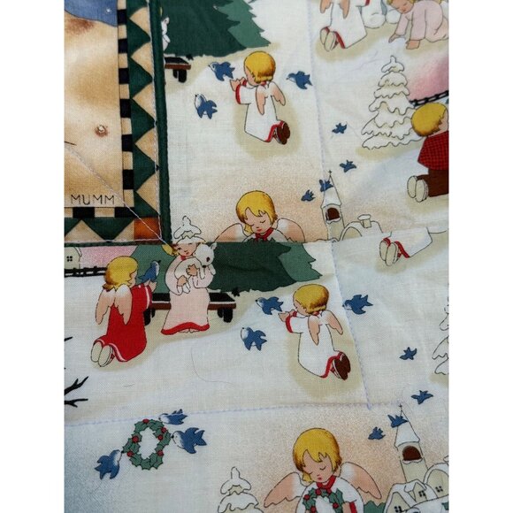 Handmade quilted Christmas Santa decor Debbie Mumm fabric children angel snowmen - Picture 14 of 16